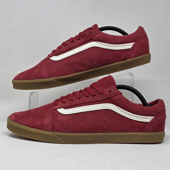 Vans Old Skool Lowpro Suede Shoes Red White VN000D0ECI1 Men\'s Size 11.5 New main image 10